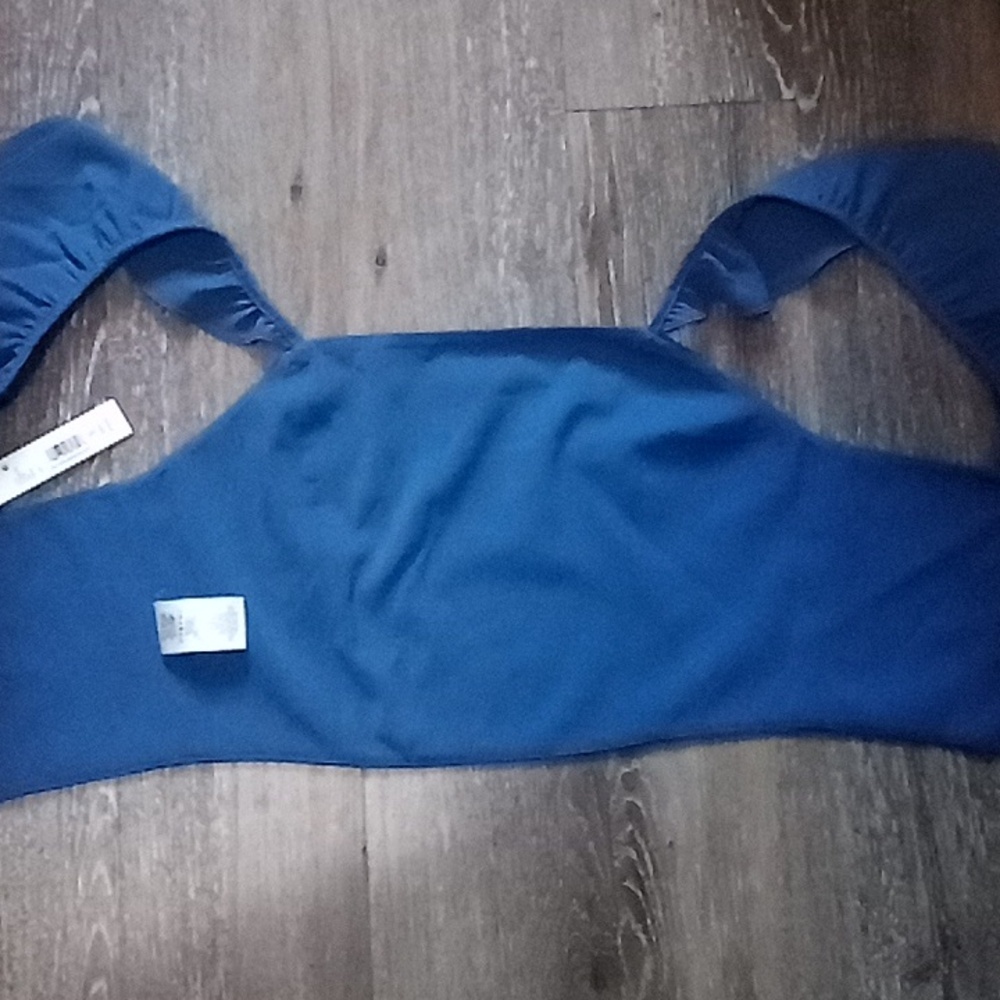 Alice + Olivia Royal Blue Ruffled Strap Crop Top - Picture 12 of 16